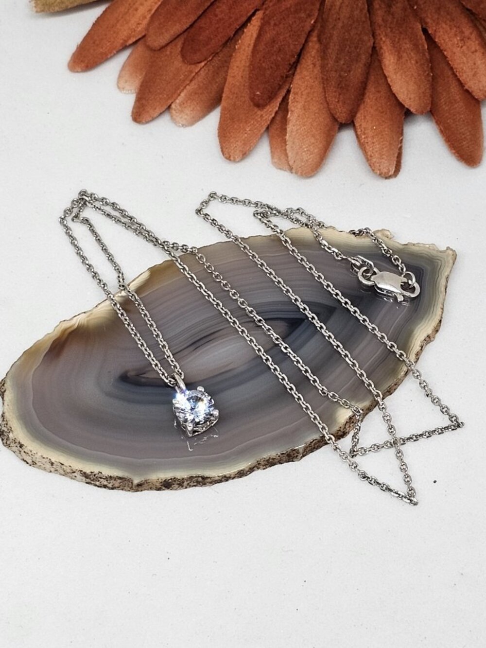 MIDAS 925 Sterling Silver Chain Necklace Blue Spinel Charm Pendant